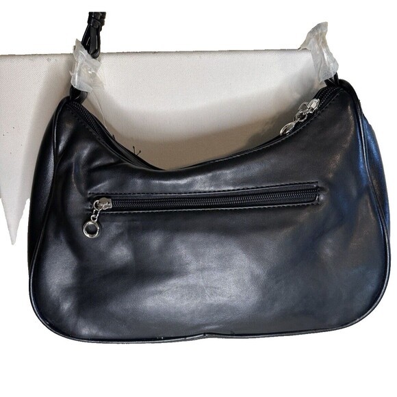 Unbranded Black Studded Shoulder Hobo Vegan Leather Bag Bonus CC Case Pockets - Picture 3 of 16